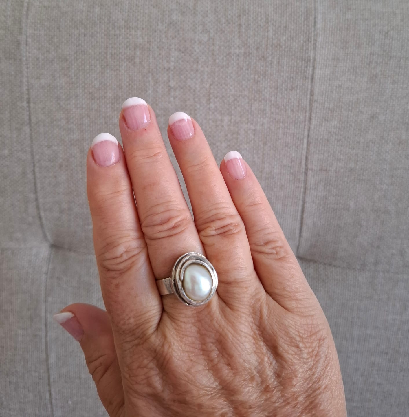 Customer photo review of Crystal White Dipping Powder