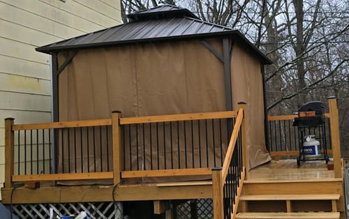 Customer photo review of Homrest 10' x 12' Hardtop Gazebo, Aluminum Frame Gazebos with Galvanized Steel Double Roof