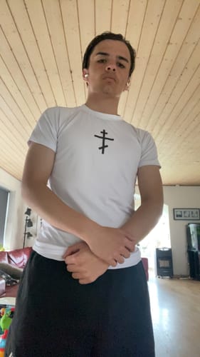 Customer photo review of Orthodox Cross Compression Shirt