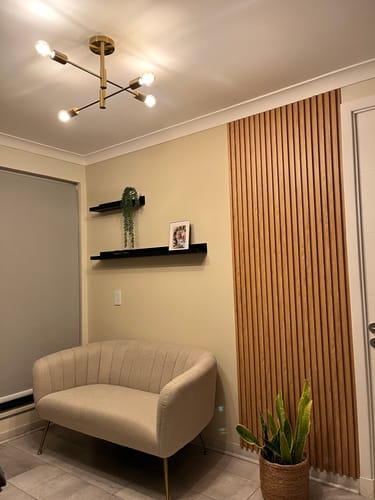 Customer photo review of Lampara Techo Modelo LIMBA Color dorado 4 soquetes