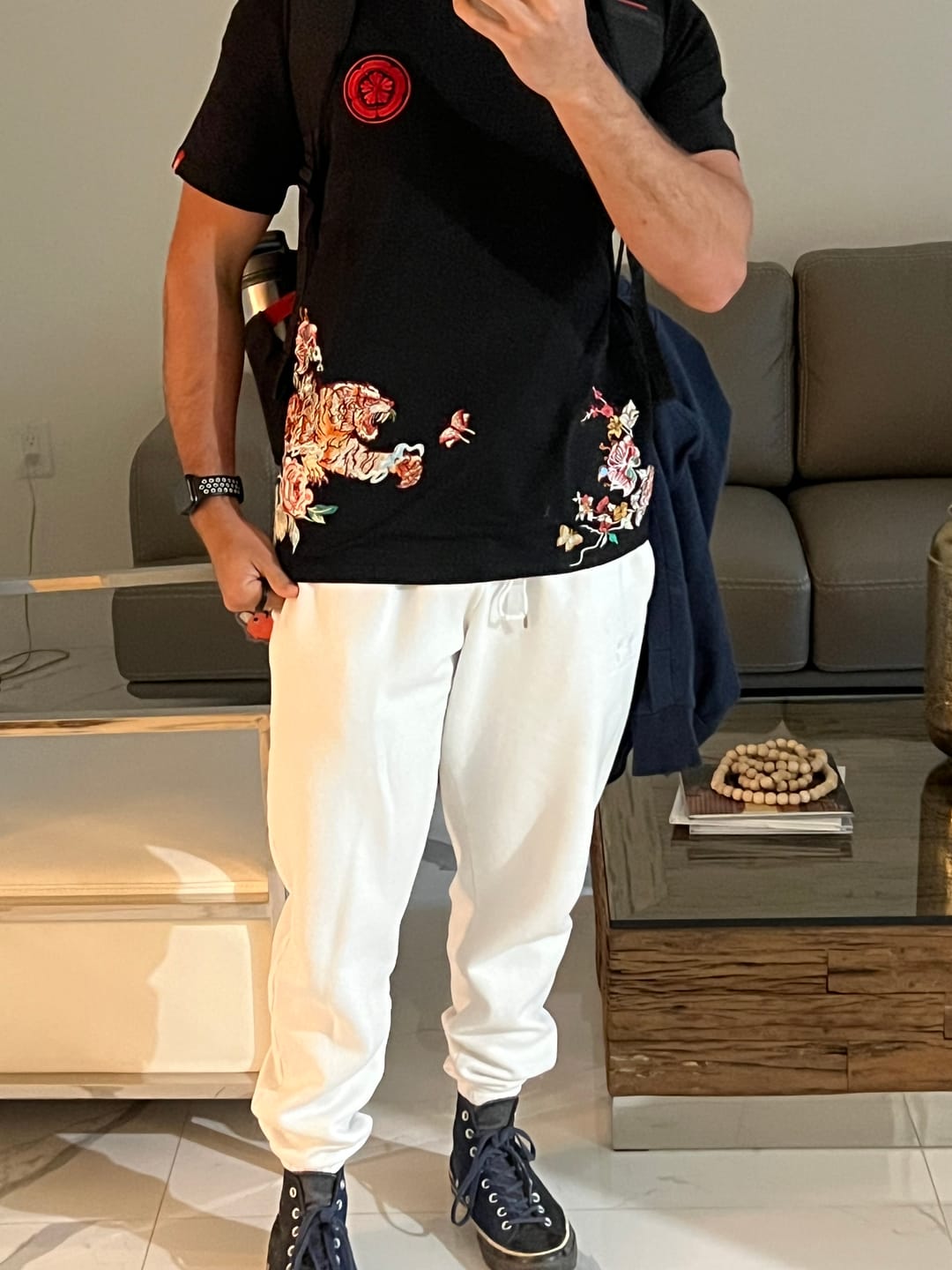 Customer photo review of The Big Cat Embroidery T-shirt