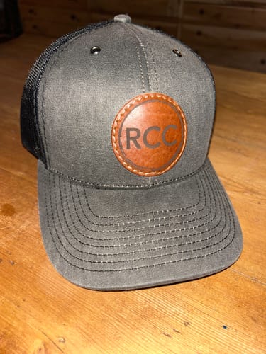 Customer photo review of Richardson 112WF Custom Leather Patch Hat - Work Built Trucker