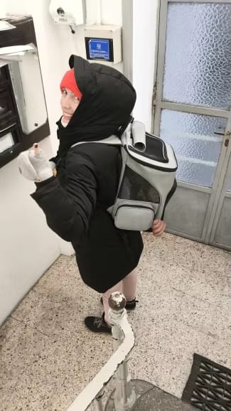 Customer photo review of Katzenrucksack – PurrPack