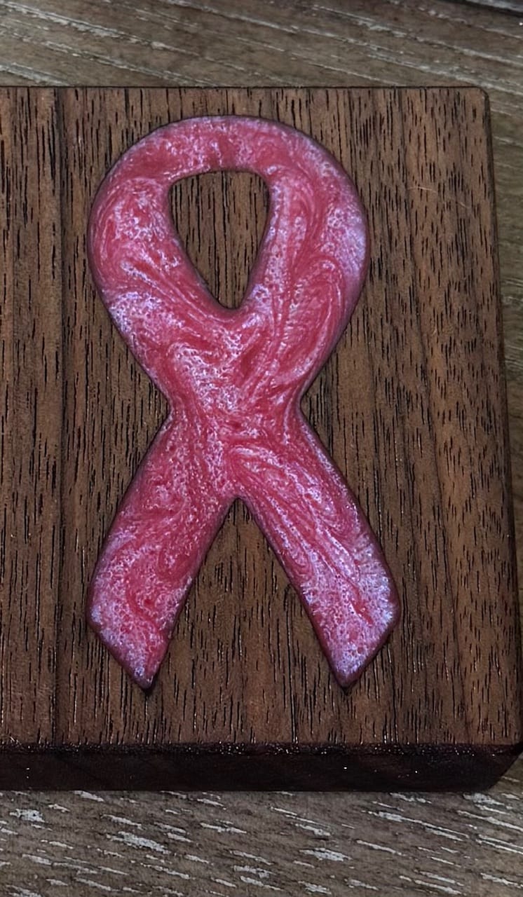 Customer photo review of Awareness Ribbon Inlay Acrylic Router Template - Ribbon Template