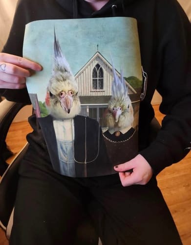 Customer photo review of American Gothic (2 Pets) - Custom Pet Portrait