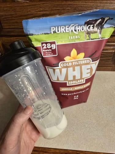Customer photo review of Whey Protein Isolate with Organic Vanilla