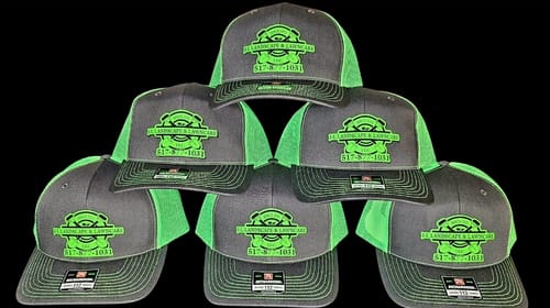 Customer photo review of Thick Leatherette Sheet - Neon Green / Black (12"x24")