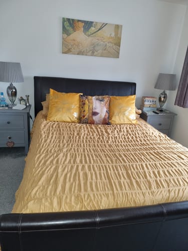 Customer photo review of Gustav Klimt Pillow cases