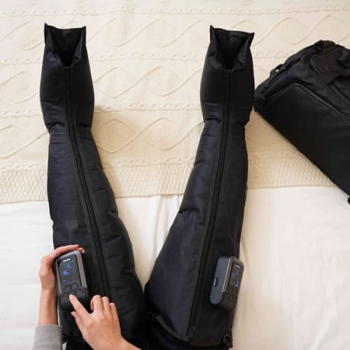 Customer photo review of Air Compression Massager – Wireless Recovery for Leg Circulation & Muscle Relief