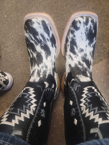 Customer photo review of Genuine Cowhide Boots - Square Toe