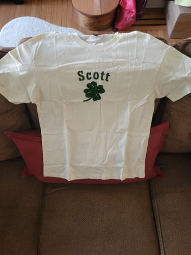 Customer photo review of Personalized Name St Patrick's Day Four Leaf Clover Sweatshirt
