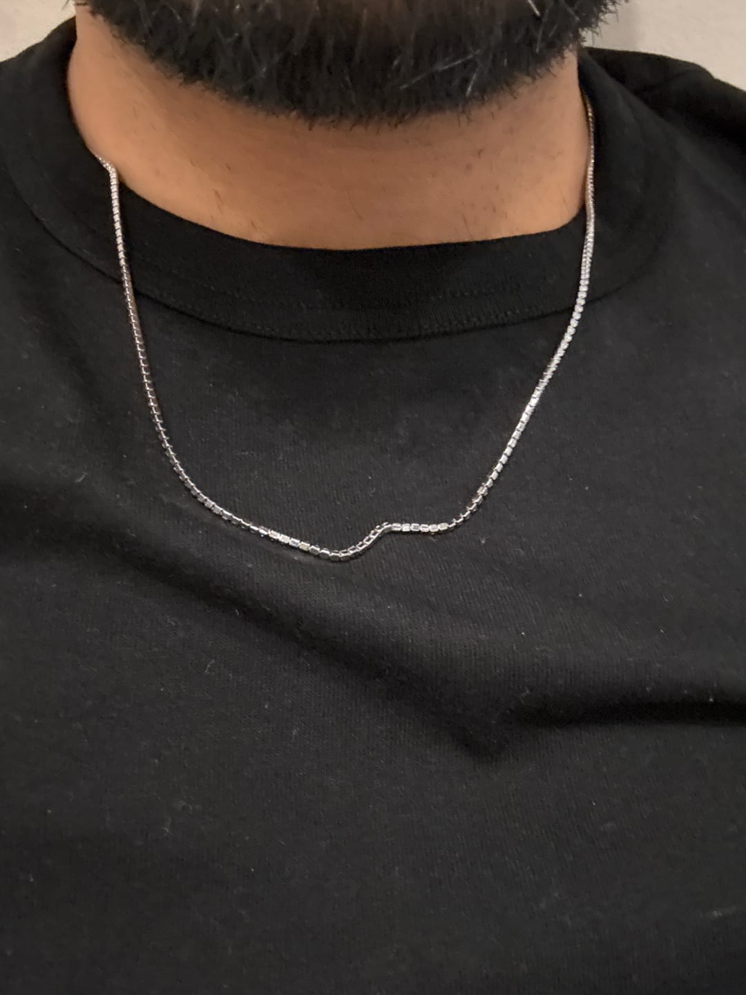Customer photo review of Moissanite Micro Tennis Chain - 925 Silver - D Colour - VVS1