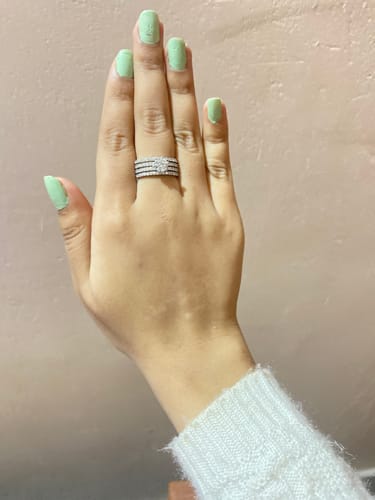 Customer photo review of Silver Stacked Shine Ring