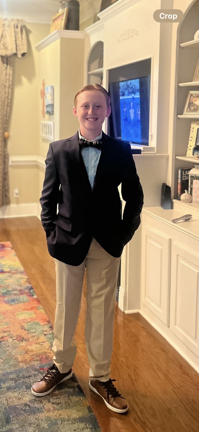 Customer photo review of The Neil - Feather Bow Tie
