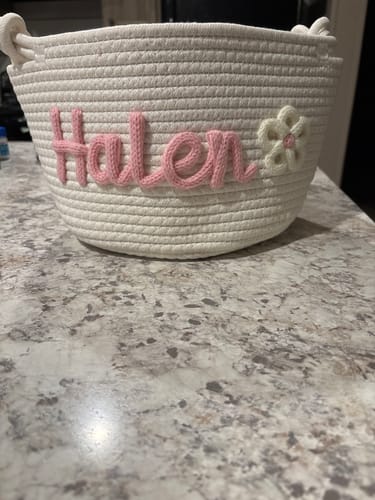 Customer photo review of Baby Knits™ Personalized Knitted Basket