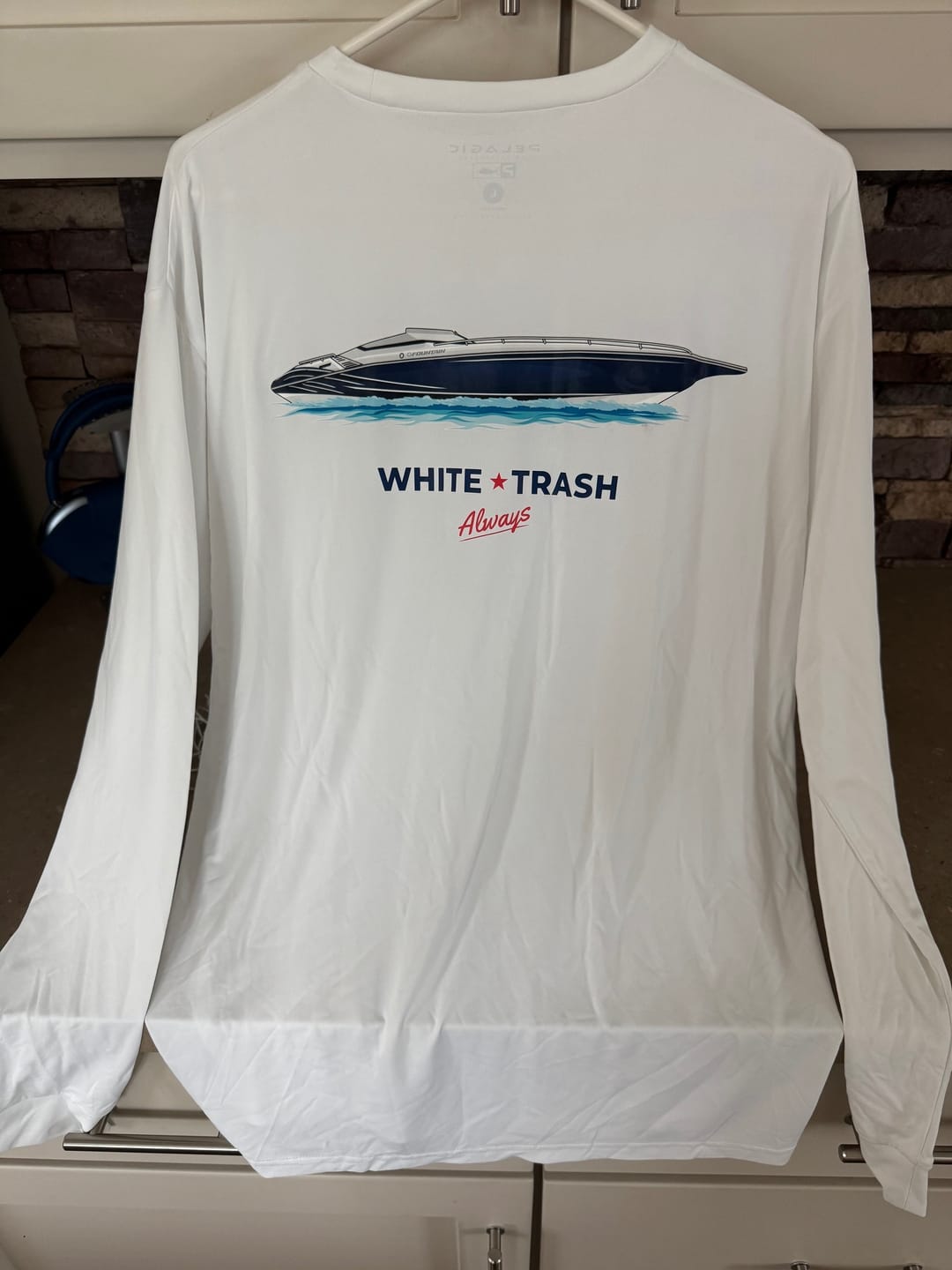 Customer photo review of Dri-Fit Custom Boat Shirts - Short Sleeve