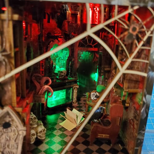 Customer photo review of Haunted Mansion DIY Wooden Book Nook Shelf Insert