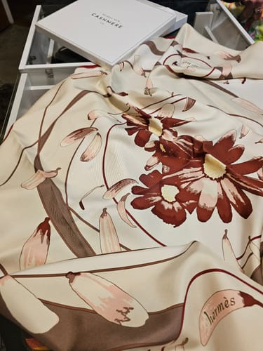 Customer photo review of Hermès Au Gré du Vent Silk Scarf