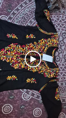 Customer video review of Aayat Black & Multicoloured Rayon Kurta