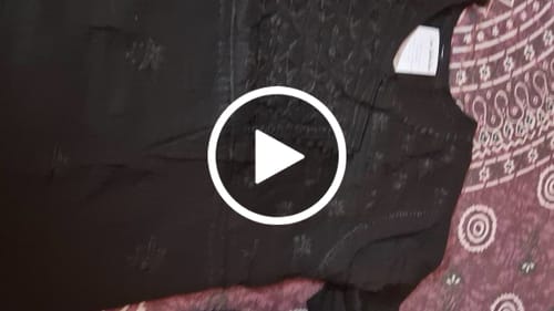 Customer video review of Nazakat Black Long Cotton Angarakha Kurta