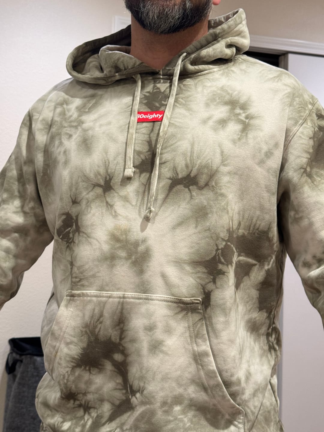 Customer photo review of 80Eighty® Tie Dye Olive Hoodie