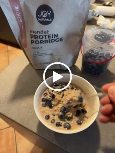 Customer video review of Bio Protein Porridge Mandel-Natur Mega-Pack-1000g