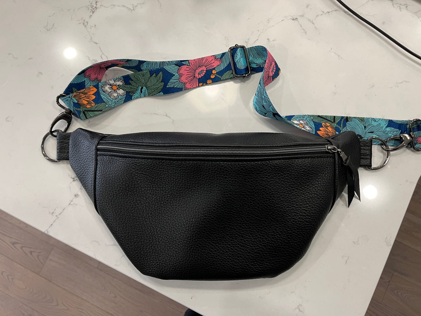 Customer photo review of Black - Pebble Faux Leather