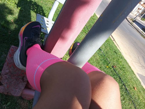 Customer photo review of Calcetin Runner de Compresion EVOLUTION Pink