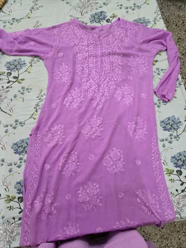 Customer photo review of Hoor Lavender Viscose Georgette Kurta