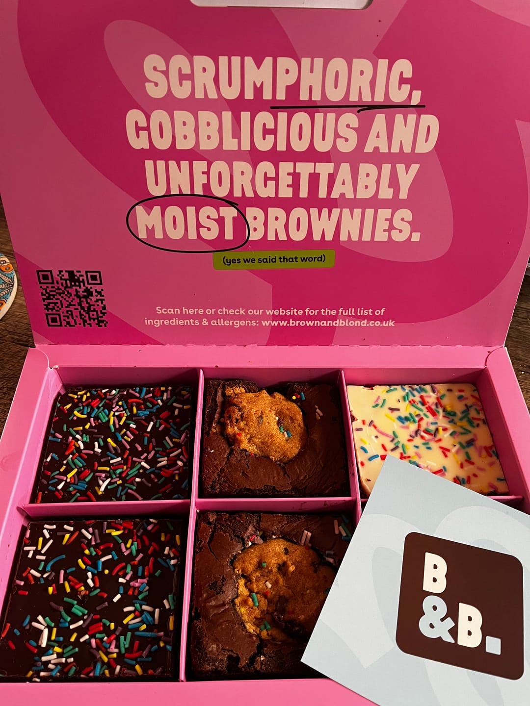 Customer photo review of Birthday Brownie Box