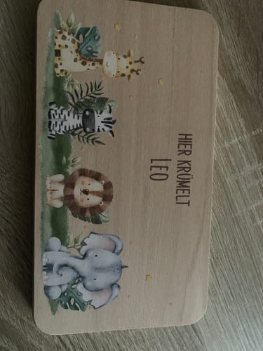 Kundenbewertung mit Foto zu Frühstücksbrettchen mit Druckmotiv & Namen