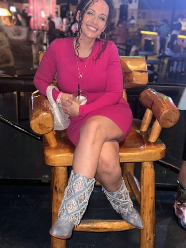 Customer photo review of STAGECOACH-DENIM WESTERN BOOTIE