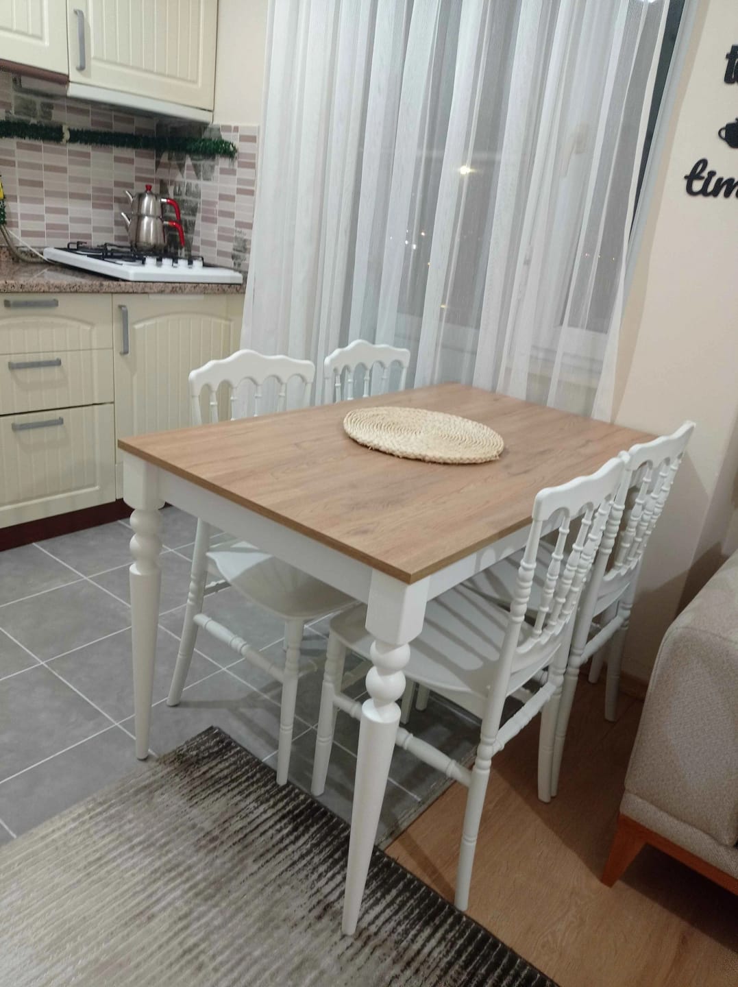 Customer photo review of Rani JA104 Mutfak Masası Yemek Masası Sepet Ceviz - Beyaz