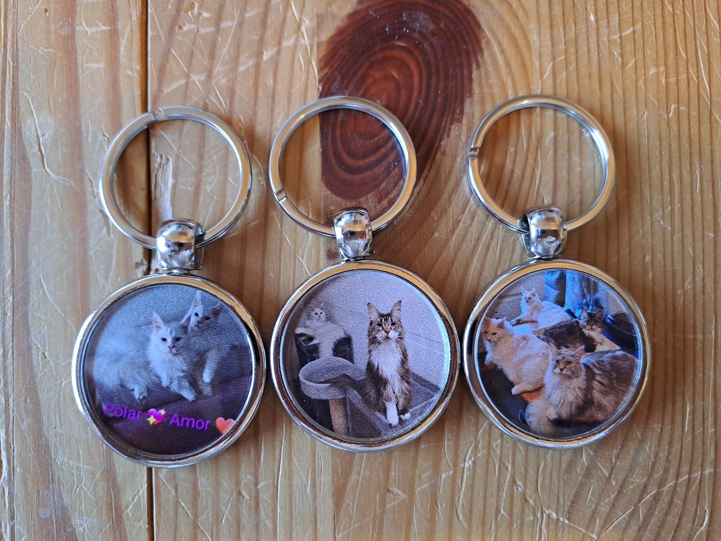 Customer photo review of Schlüsselanhänger-Bundle Rund 3x dein Foto für nur 19,90 €