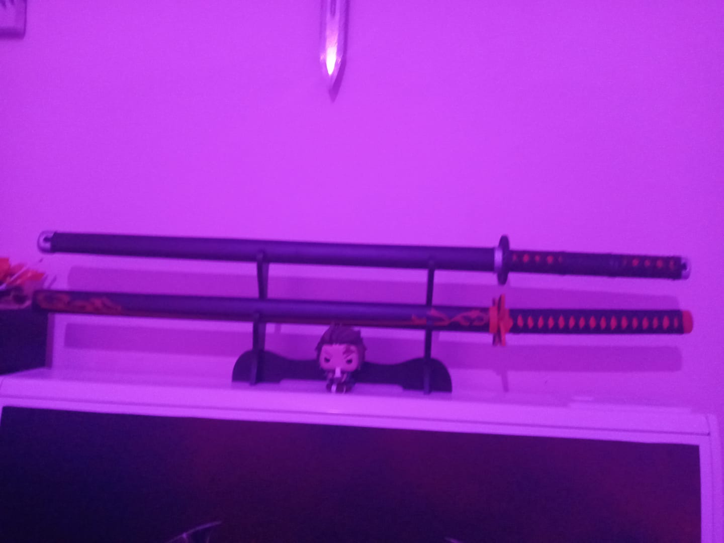 Customer photo review of Demon Slayer - Shinobu Kocho Lavender Blue Nichirin Display (Straight Blade) Katana