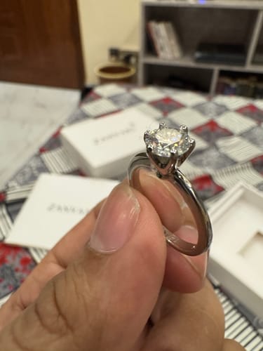 Customer photo review of THE PRISMATIC STONE OF MOISSANITE RING
