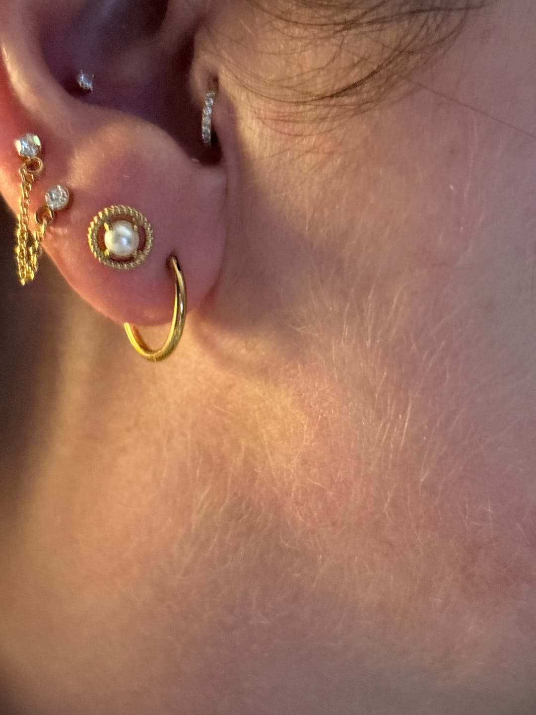 Customer photo review of Vintage Pearl Mini Studs