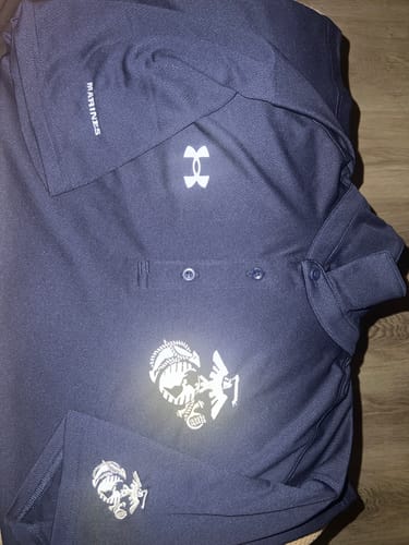 Customer photo review of USMC White EGA Embroidered Under Armour® Men's Polo