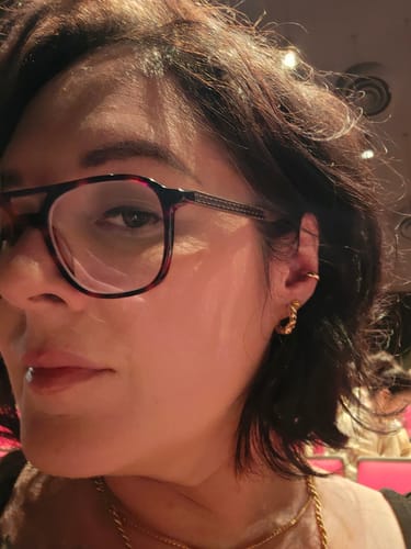 Customer photo review of 14K Gold Plain Hoop Cartilage Earring