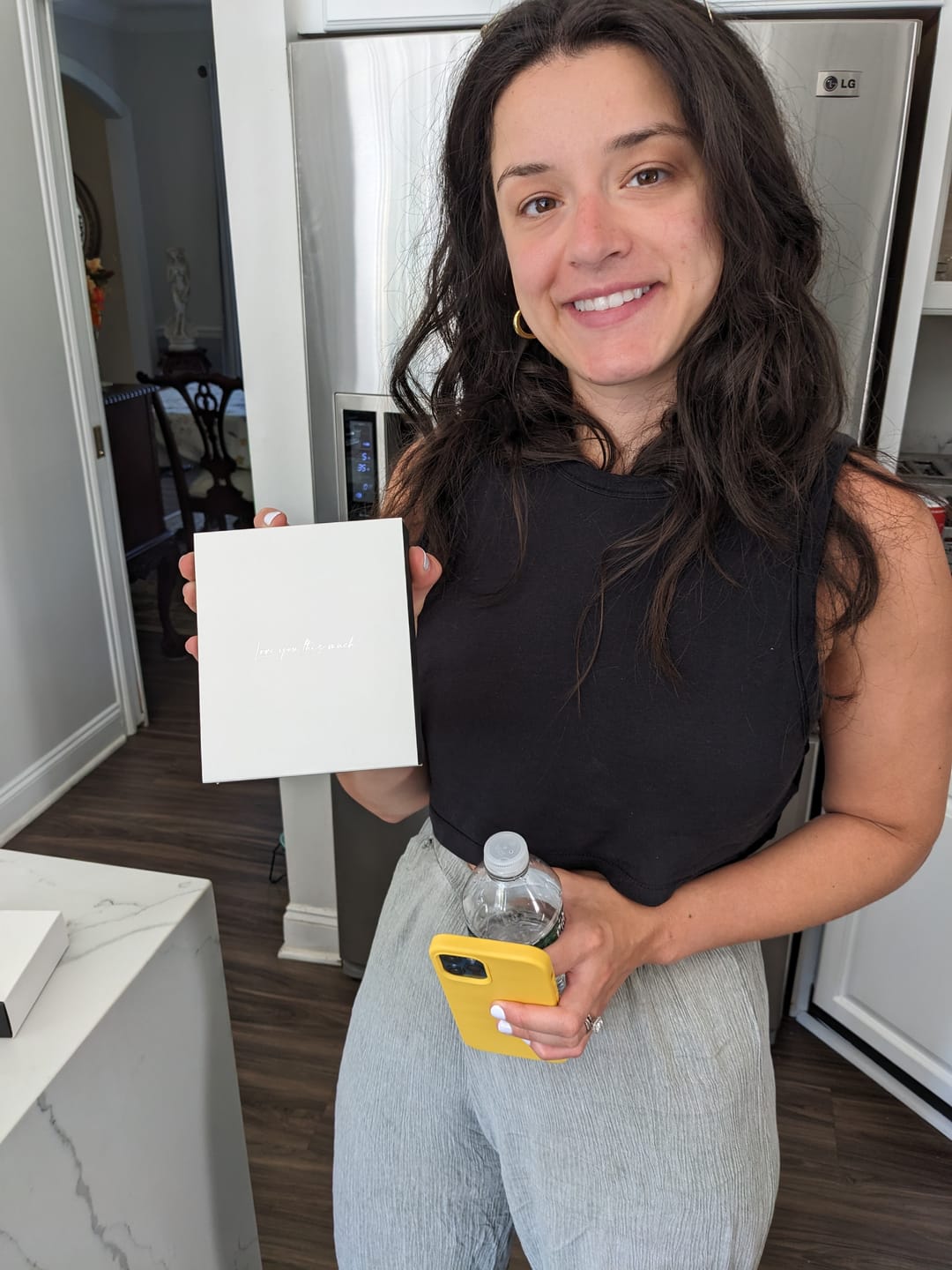 Customer photo review of (Almost Sold Out) Bump to Mom Tiny Steps Necklace