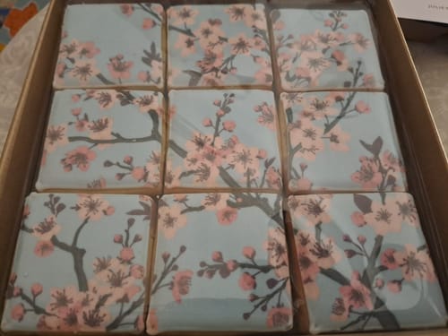Customer photo review of Pink Blossom Tile Biscuit Box