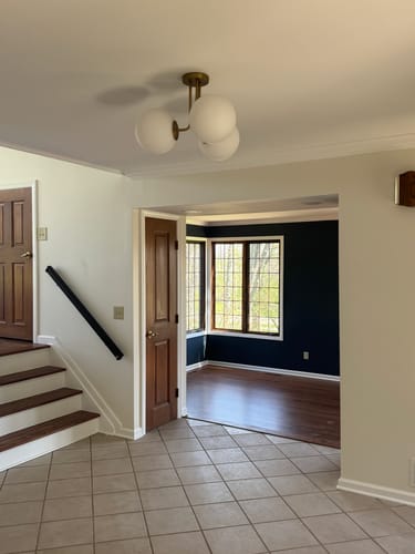 Customer photo review of Modern 3-Light Opal Glass Globe Ceiling Light