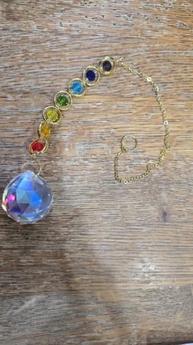 Customer photo review of Chakra Crystal Suncatcher