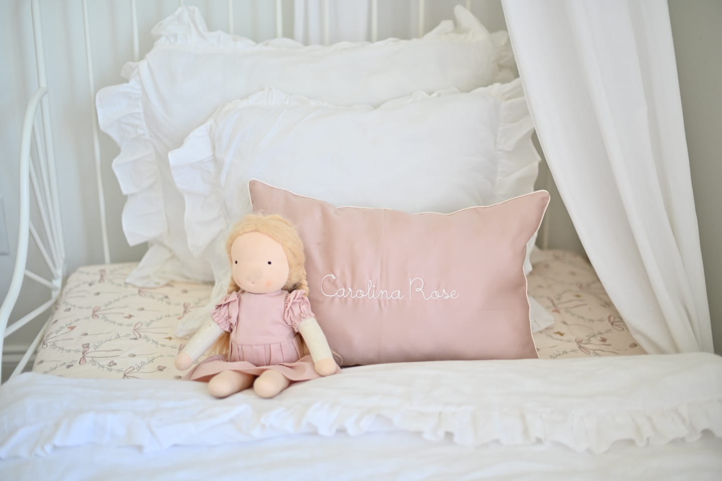 Customer photo review of Bows & Butterfly Kisses Toddler Pillow - Pink