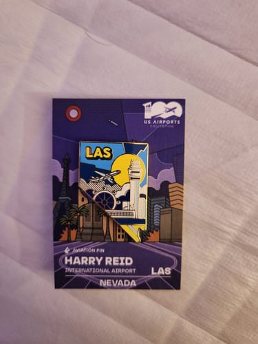 Customer photo review of Airport Enamel Pin | LAS - Nevada