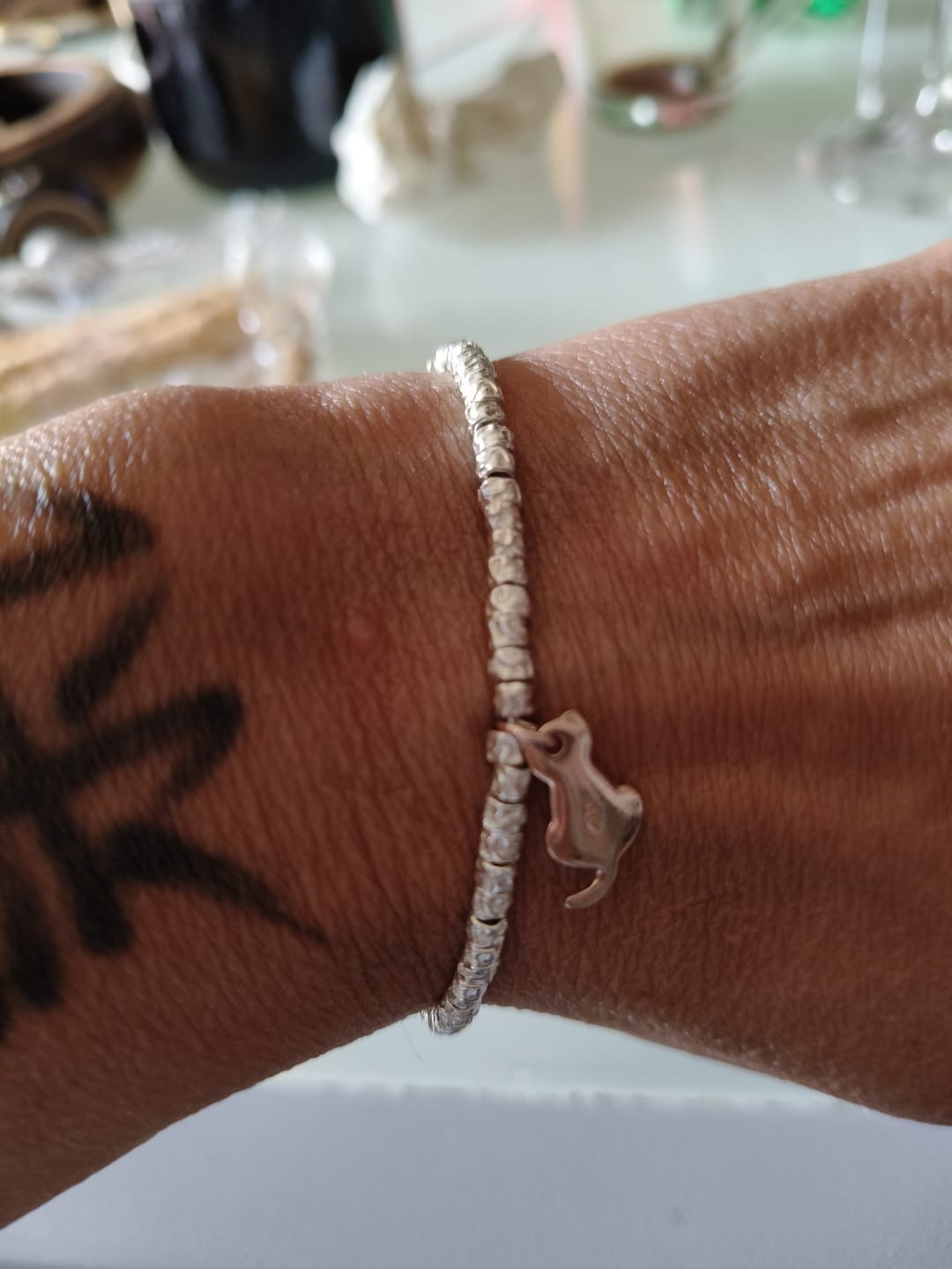 Customer photo review of CREA IL TUO BRACCIALE GRANELLI - charms rosa