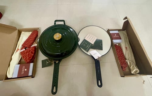 Customer photo review of No. 10 Enamel Coated Cast Iron Pan