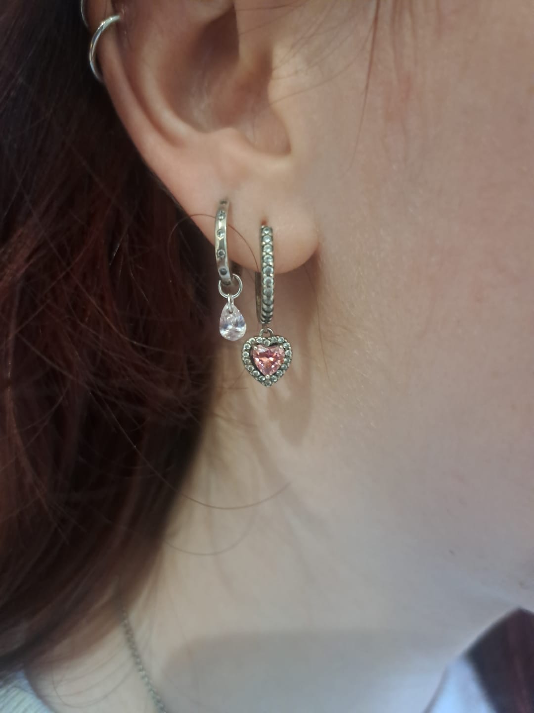 Customer photo review of Teardrop Crystal Charm - Rose Quartz