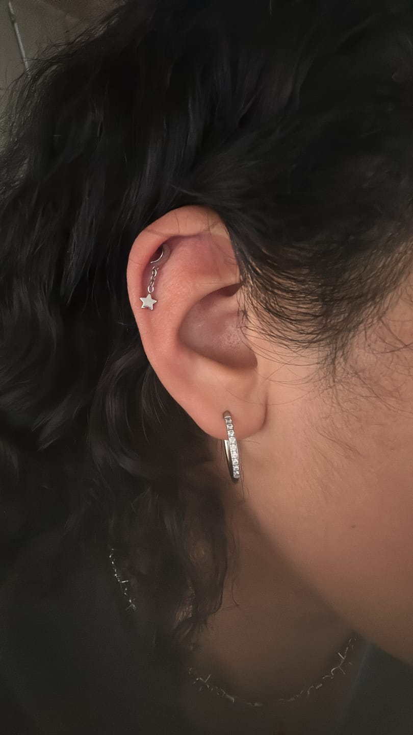 Customer photo review of My Huggies Sparkle Hoop Earrings