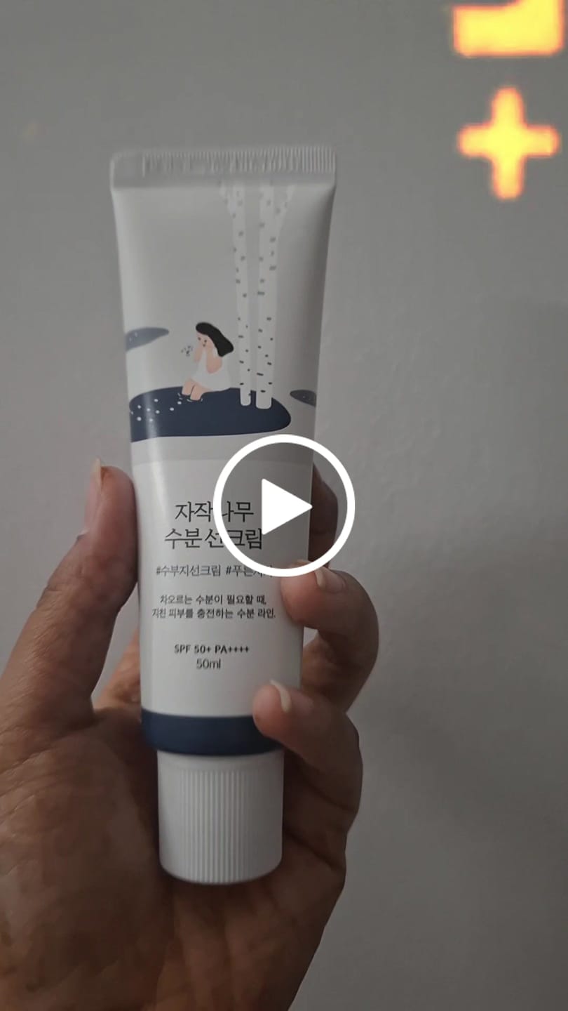 Customer video review of Round Lab Brich Juice Moisturizing Suncream 50 ml